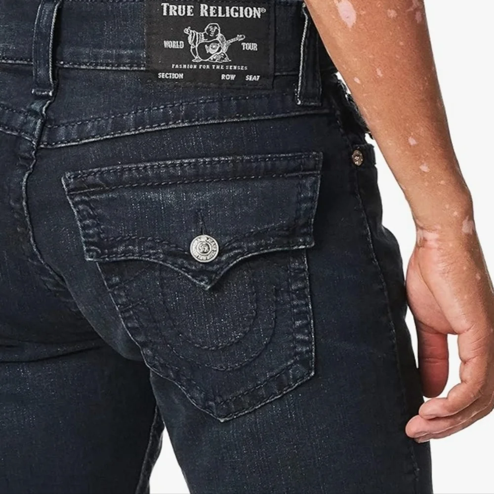 True Religion Big T Geno Flap Indigo Denim Relaxed Slim Jeans Size 32 New